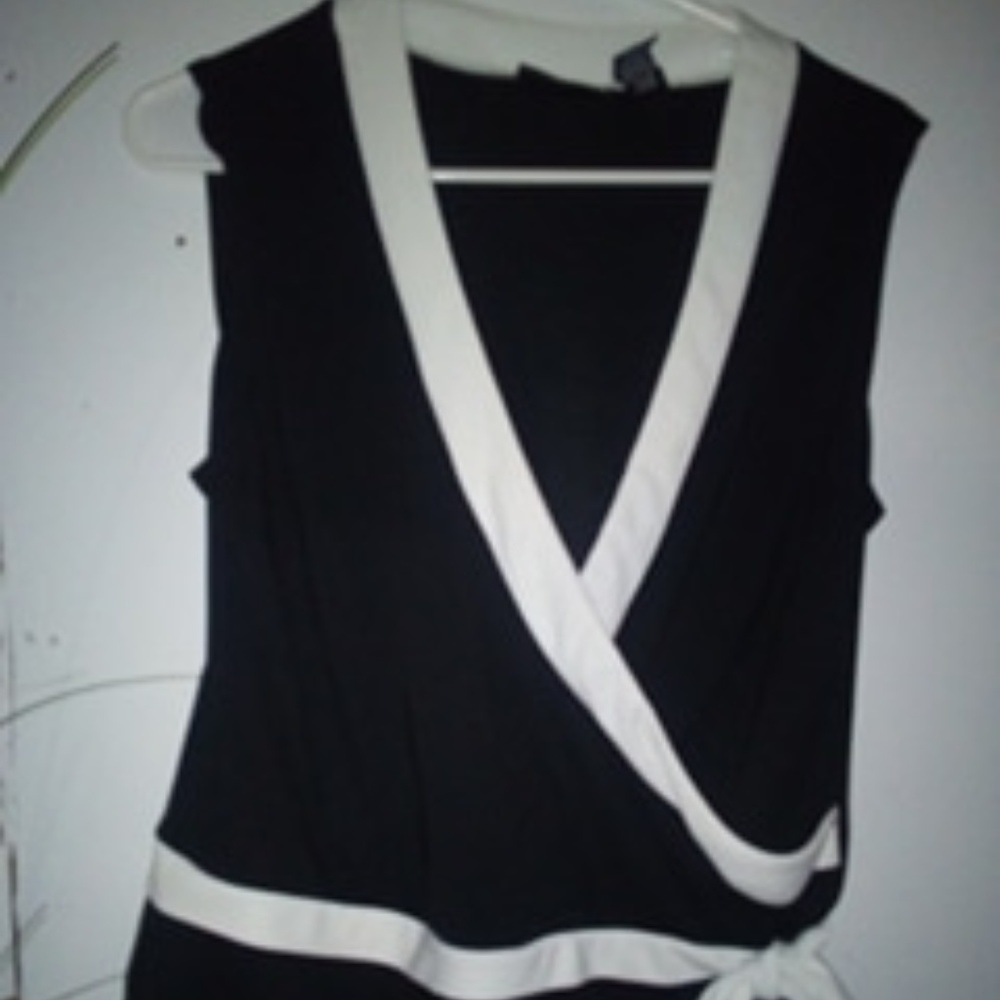 Faux Wrap Tank Blouse New York Company Size L